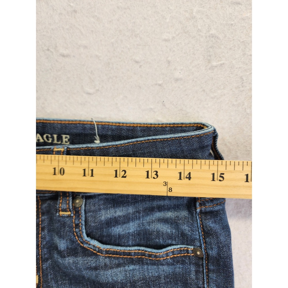 American Eagle Ne(x)t Level Stretch Cut Off Denim Jean Shorts Size 6 - Picture 6 of 9